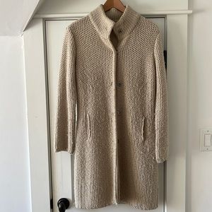 Beige Knitted JACKET by Bianca B. Front pockets. No lining. Size M.